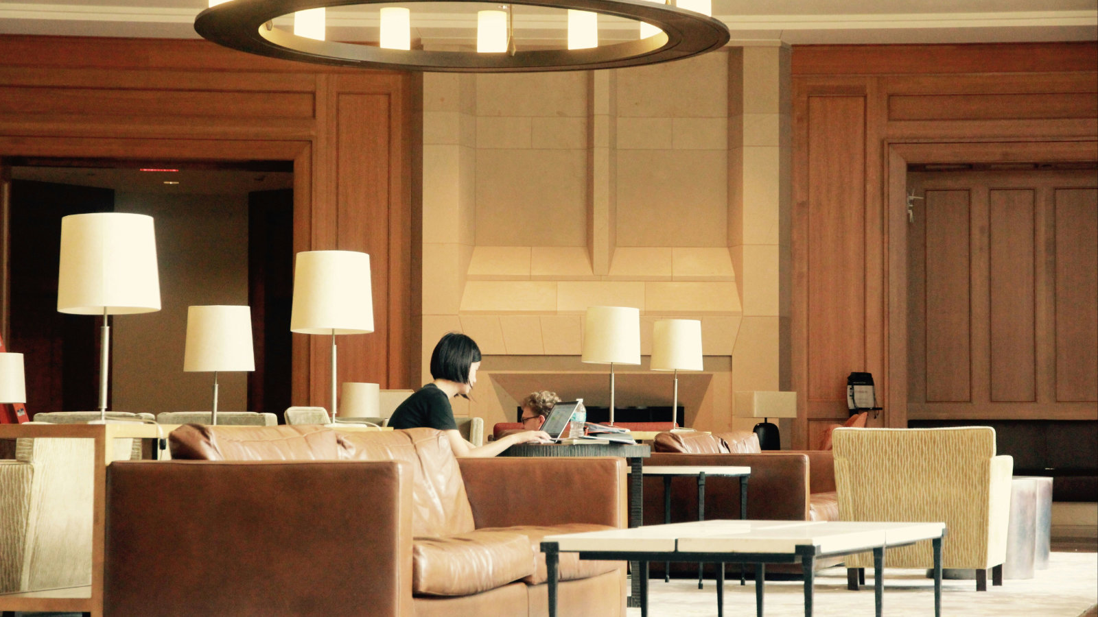 Different types of commercial spaces using background music