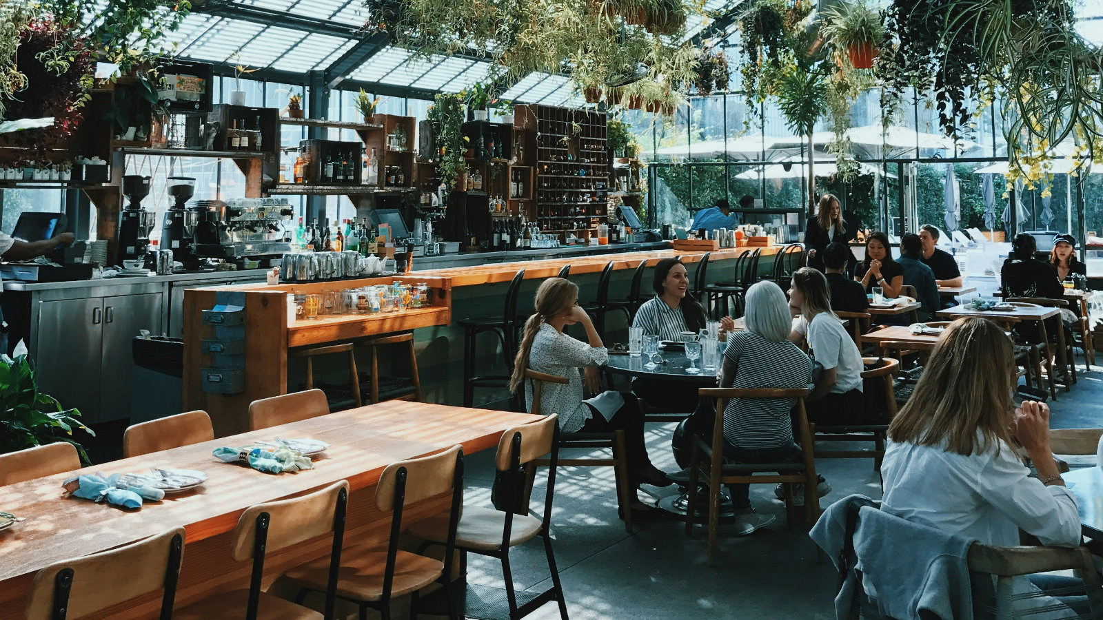 People listening to music in a restaurant