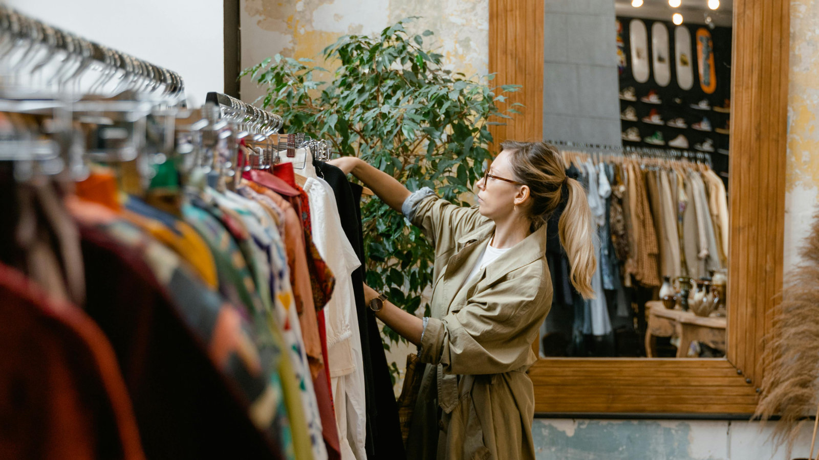 Background music playing while clothes shopping